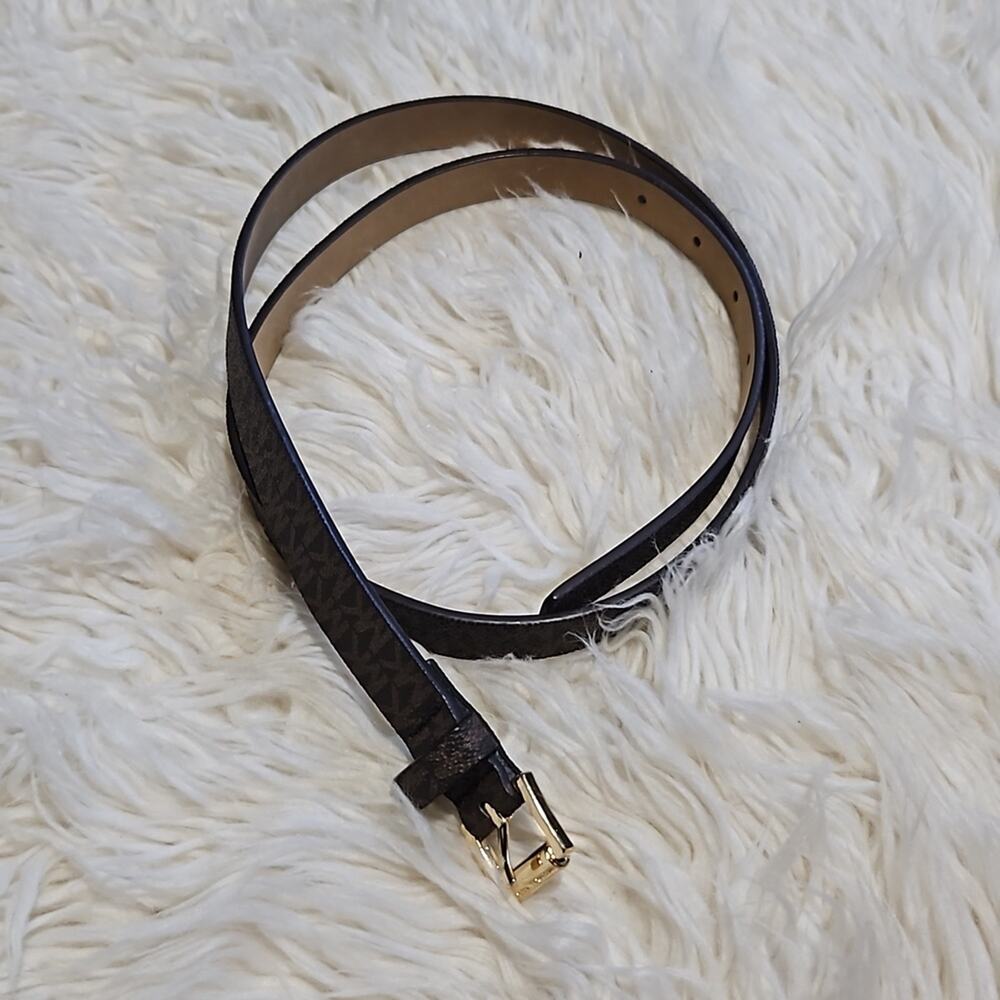 Michael  Michael Kors Brown Logo Skinny Trouser belt